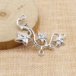 WYSIWYG 3pcs 48x29mm Flower Branch Charms Connector Flower Branch Connector Charms Flower Charms Connector For Bracelet Making