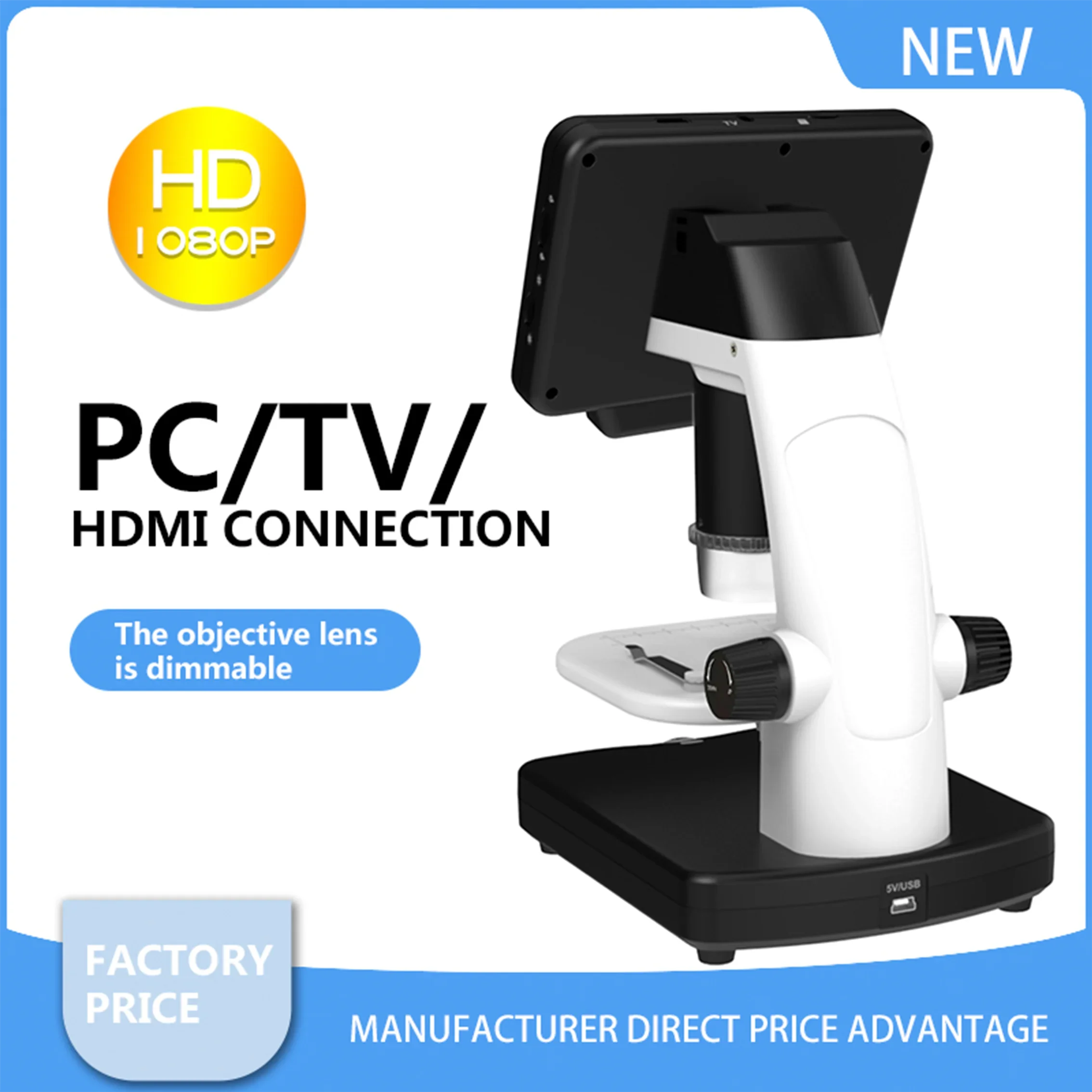 YYHC-5  inch LCD Digital Microscope, digital magnificaton  1500 times