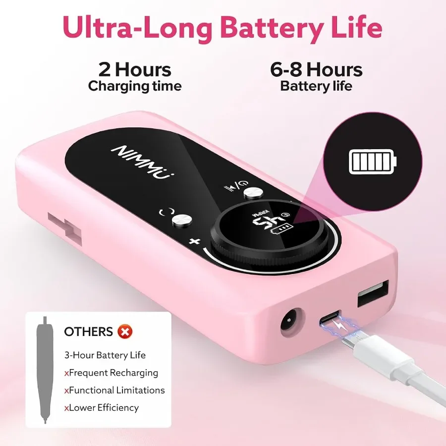 آلة حفر الأظافر الكهربائية المحمولة 45000 دورة في الدقيقة القابلة لإعادة الشحن مع مجموعة 11 بت لإزالة الأظافر من الأكريليك الاحترافي لطلاء الأظافر Cl