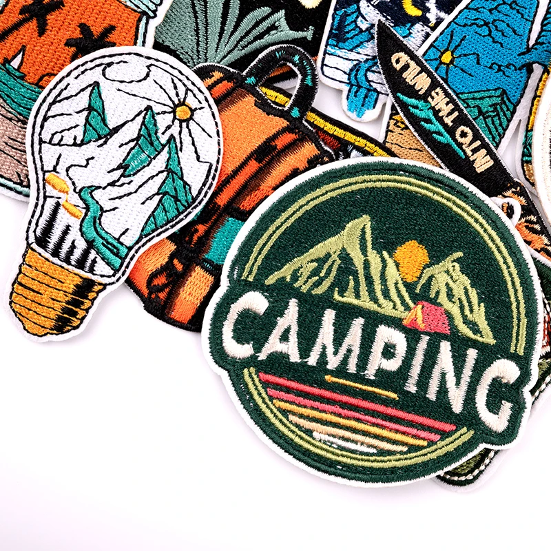 Outdoor Embroidered Adventure Patches On Clothes For Clothing Thermoadhesive Patches DIY Sewing Round Travel Badges On Backpack