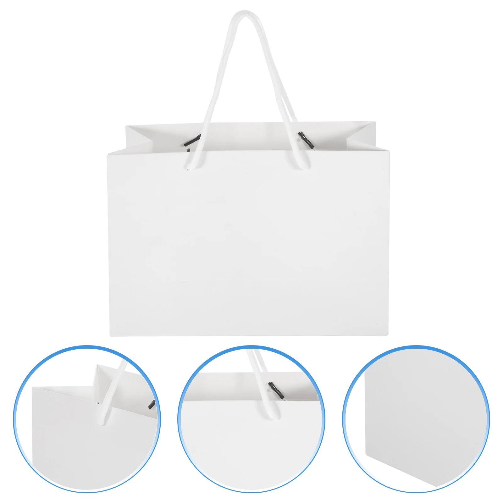 

20 Pcs White Kraft Paper Gift Bags 9.45x6.69x3.94inch Handles Bulk Party Birthday Retail Packaging Reusable Treat for Special