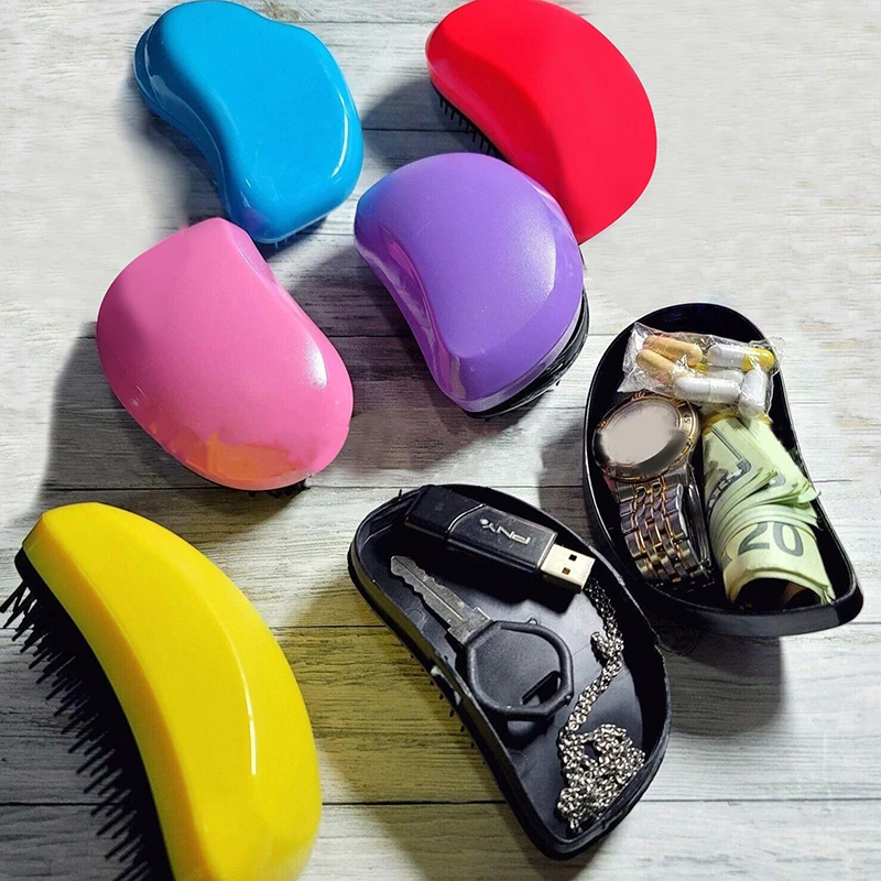 

Парикмахерская расческа со скрытой функцией хранения денег, надежная коробка для ювелирных изделий и ключей, креативная массажная расческа для красоты