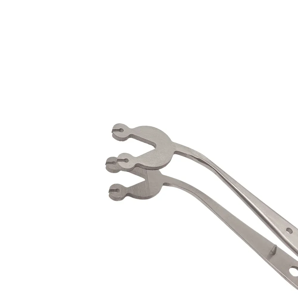 

Dental Slots Surgical Stitching Tweezer Cotton Dressing Forcep Slots Surgical Needle Tweezers Operation Double Hole Serrated Tip