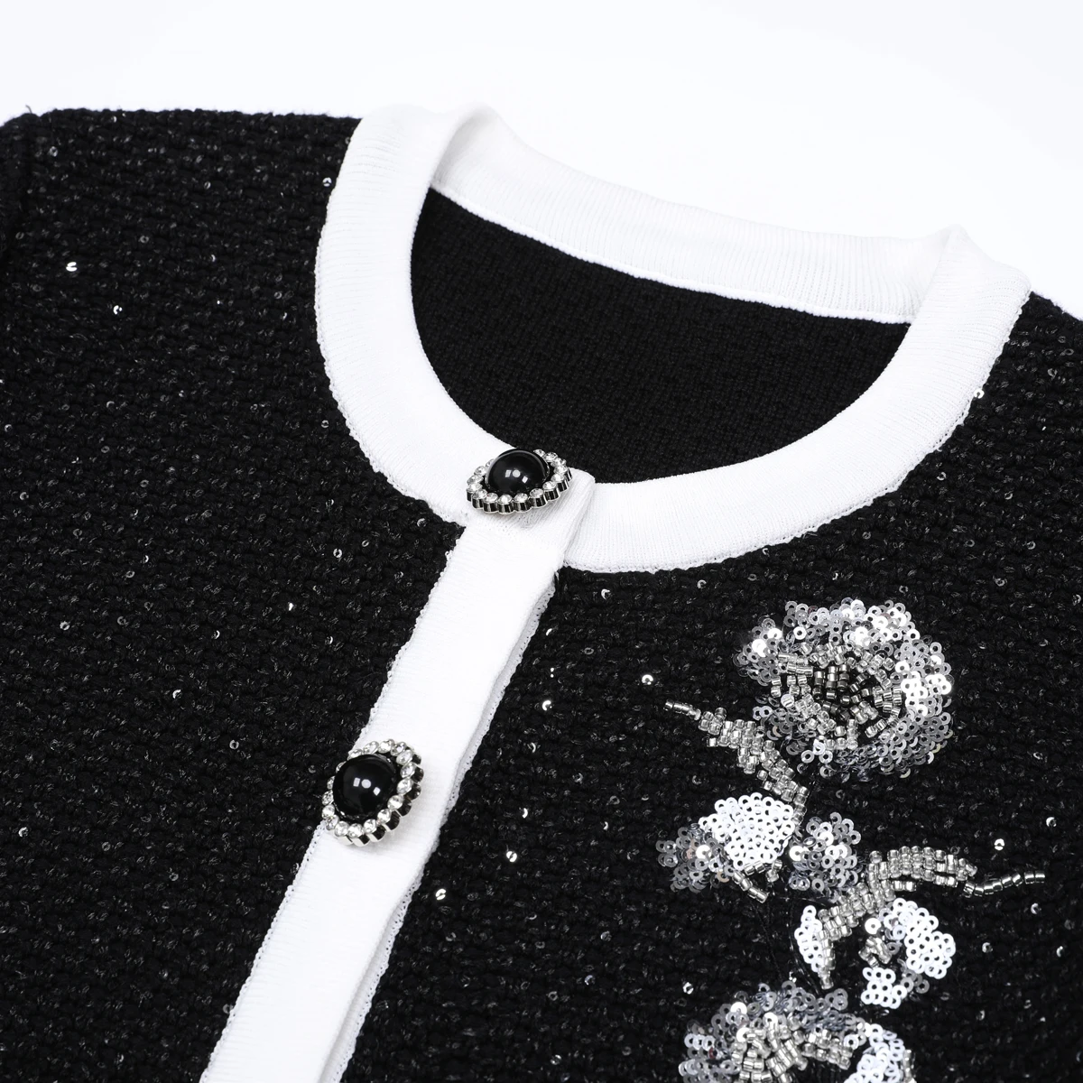 25293 High-quality New Fashion Elastic Knitted Embroidered Long Sleeved Waistband Cardigan+slim Fit Skirt Women's Set