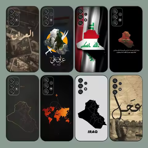 Nation Iraq Flag Map Phone Case For Samsung Galaxy A20,A21s,A22,A31,A32,A52,A53,A72,73,A80,A91 Soft Black Cover