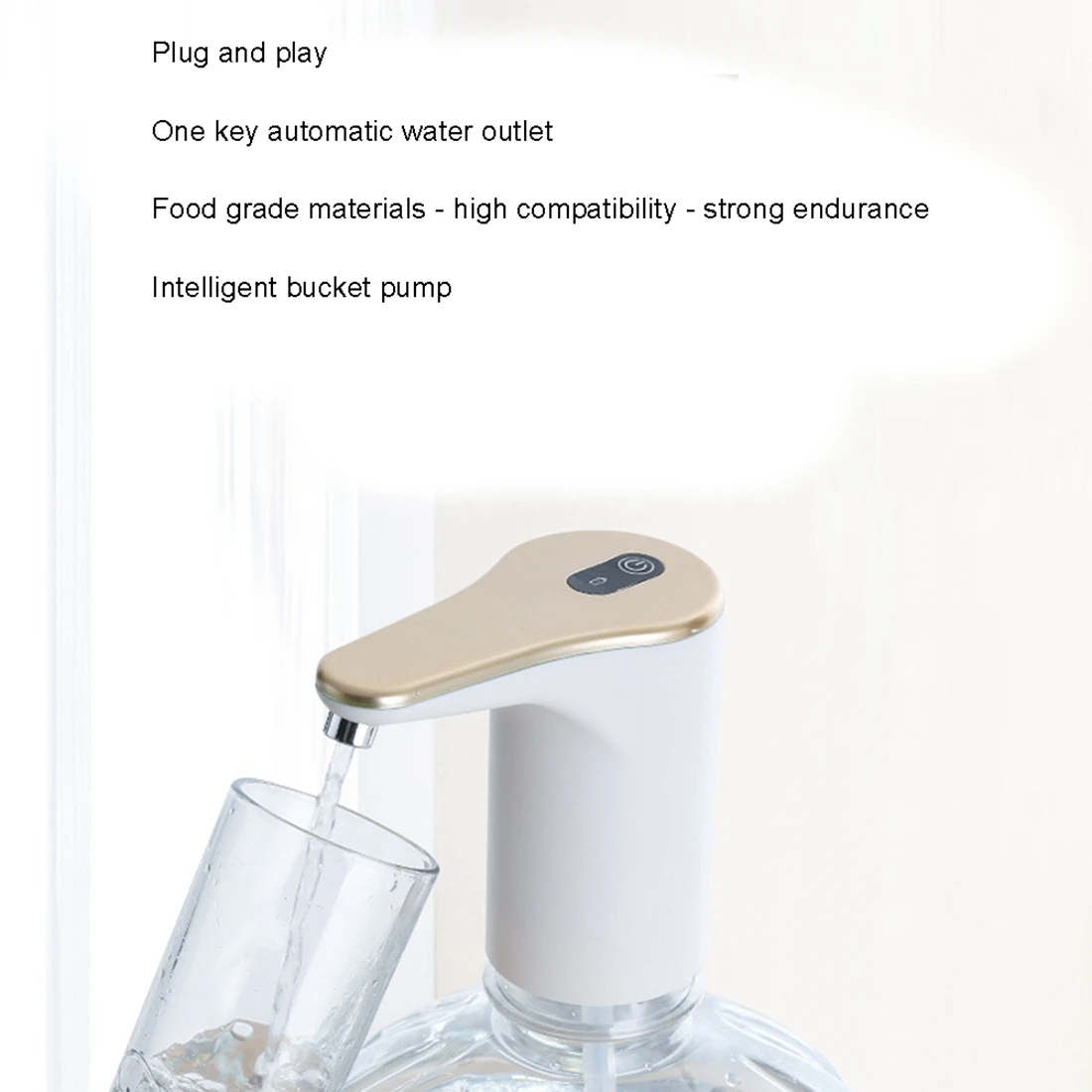 자동 충전식 휴대용 전기 물병 펌프, 홈 오피스 캠핑 야외 골드, 5 갤런