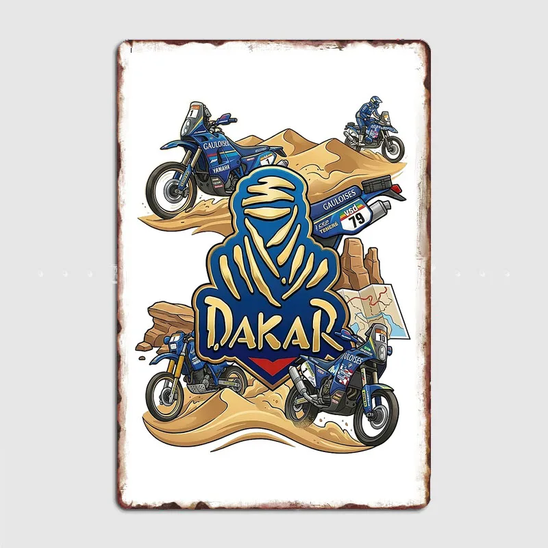 Paris Dakar Desert Racing Spirit Legends Poster Metal Custom Sign Posters Vintage Tin Bedroom Home