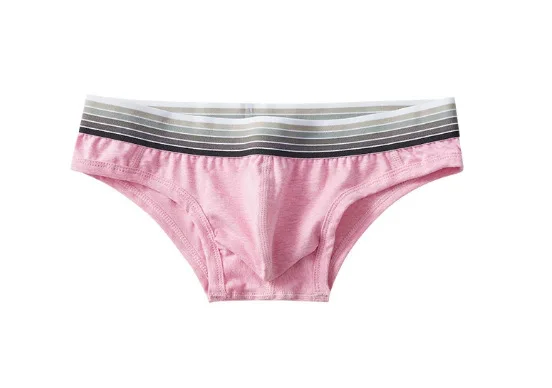 

Cotton Bulge Briefs for Men Sexy U Convex Pouch Underwear Low Waist Striped Waistband Breathable Thin Sports Fashion Underpants