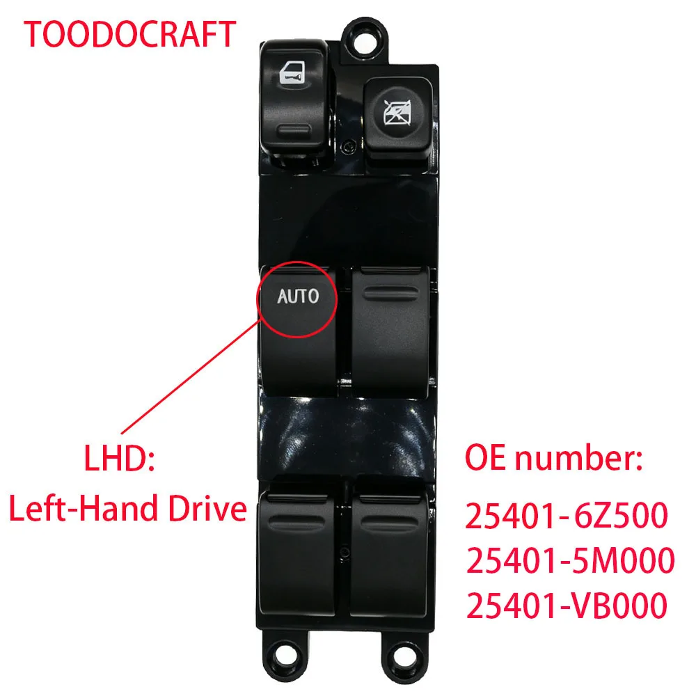 25401-5M000 25401-6Z500 LHD Hoofdschakelaar Elektrische Ramen voor Nissan Sentra/Navara D22/Paladin