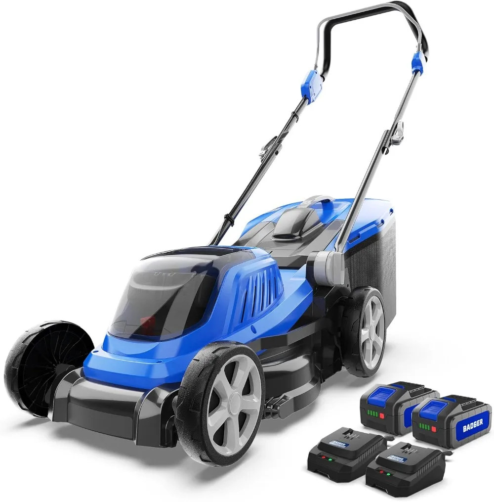 

Lawn Mower 40V Brushless 16" Cordless, 5 Cutting Height Adjustments,20V*2 4.0AH Battery and Super Charger Included.