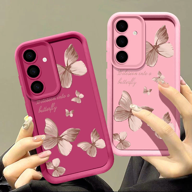 Retro-Handyhülle mit Schmetterlingsdruck für Samsung Galaxy A57 A18 A37 A27 A17 A56 A15 A55 A54 S26 S23 S24 S25 Ultra S26 FE, weiche Schutzhülle – Detail 4