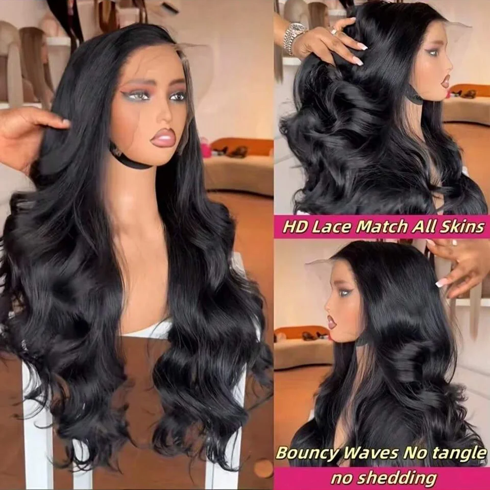 250% 42Inch Body Wave Lace Front Wigs Human Hair 13x6 HD Lace Frontal Wig 13X4 Bone Human Hair Wig Pre Plucked for Women image 2
