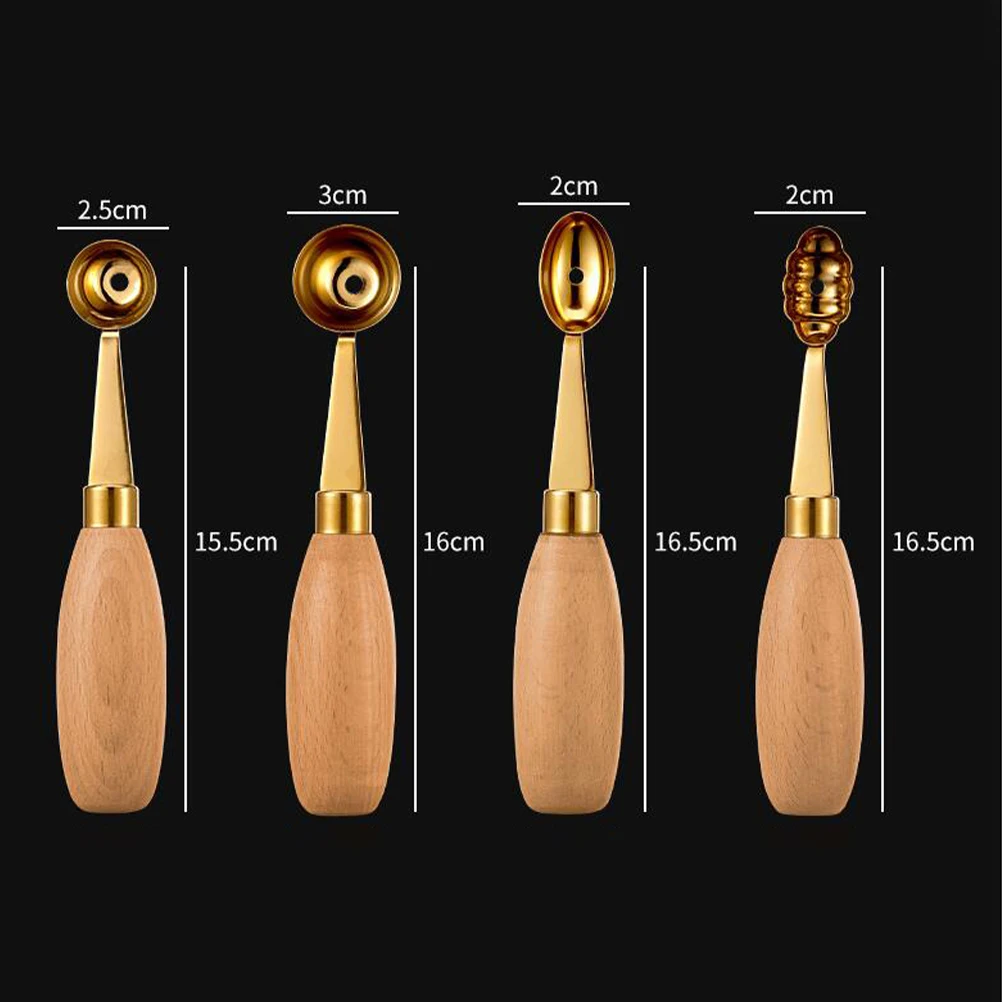 

4 Pcs Fruit Scoop Baller Stainless Steel Watermelon Dessert Spoon Kitchen Tool COOKIE SCOOP Melon Ball Maker Ice Cream