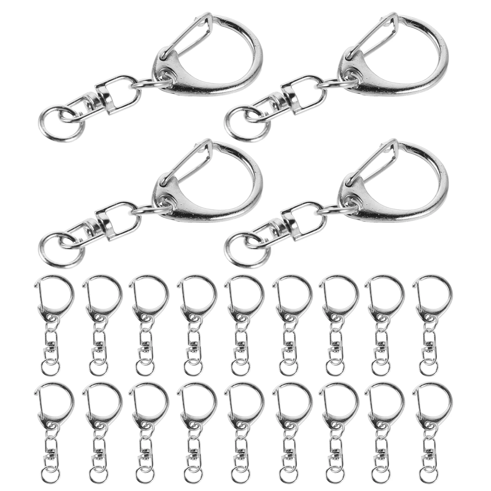 

50 шт., вращающаяся пряжка, зажим, кольца, брелок с крючком для ключей, поворотные разъемы, железная застежка, карабин, зажим, аксессуары