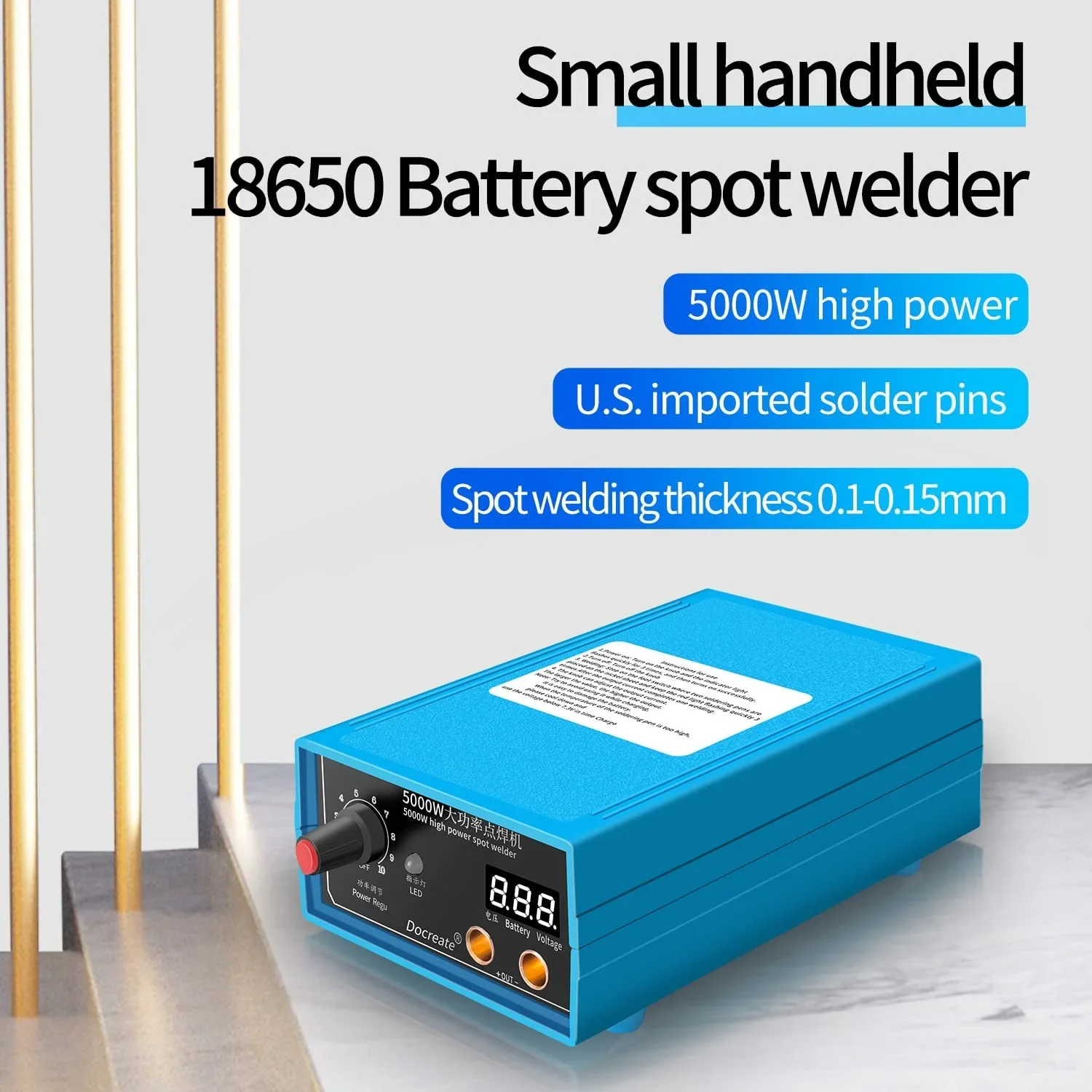 Docreate 5000W Handheld Portable Spot Welder Machine DIY Kit For 18650 Battery Pack Welding Tools
