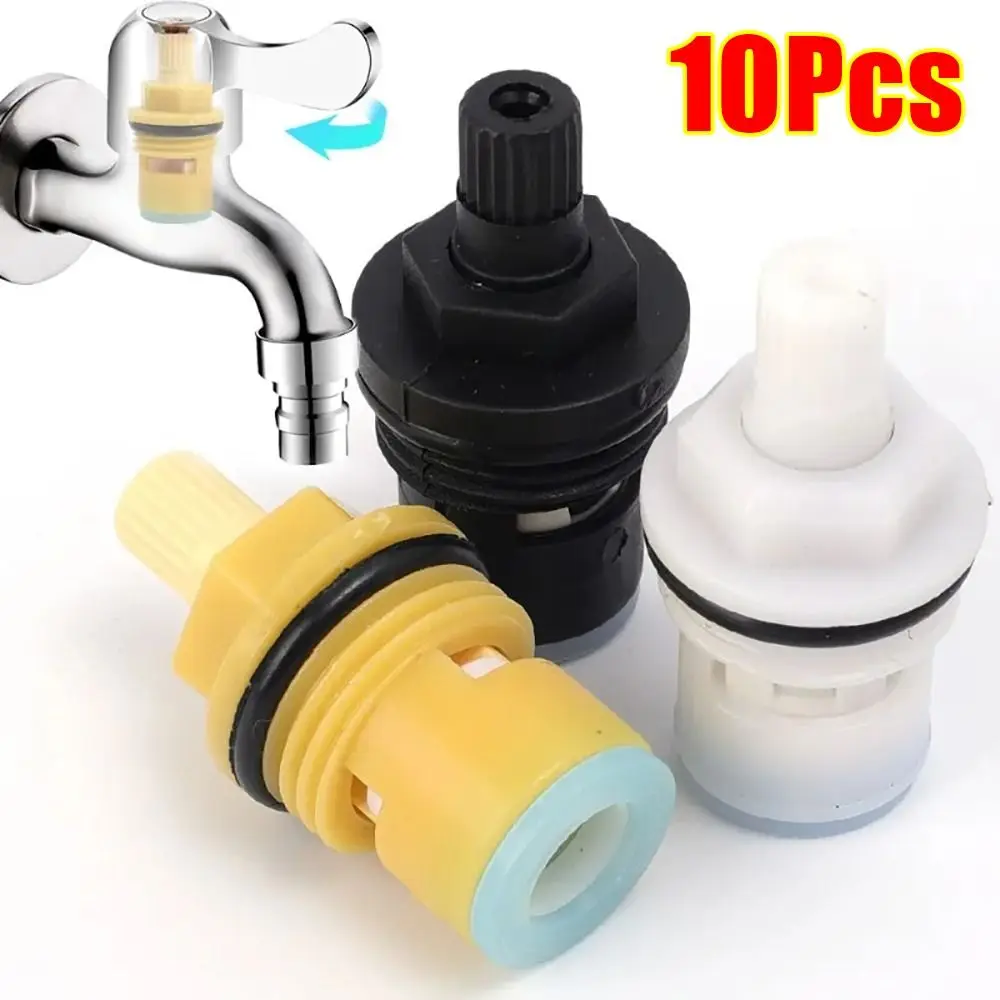 10Pcs Bathroom Kitchen Plastic Faucet Cartridge Replacement Repair Part 1/2 Thread Tap Valves Core Hardware Accessory Universal