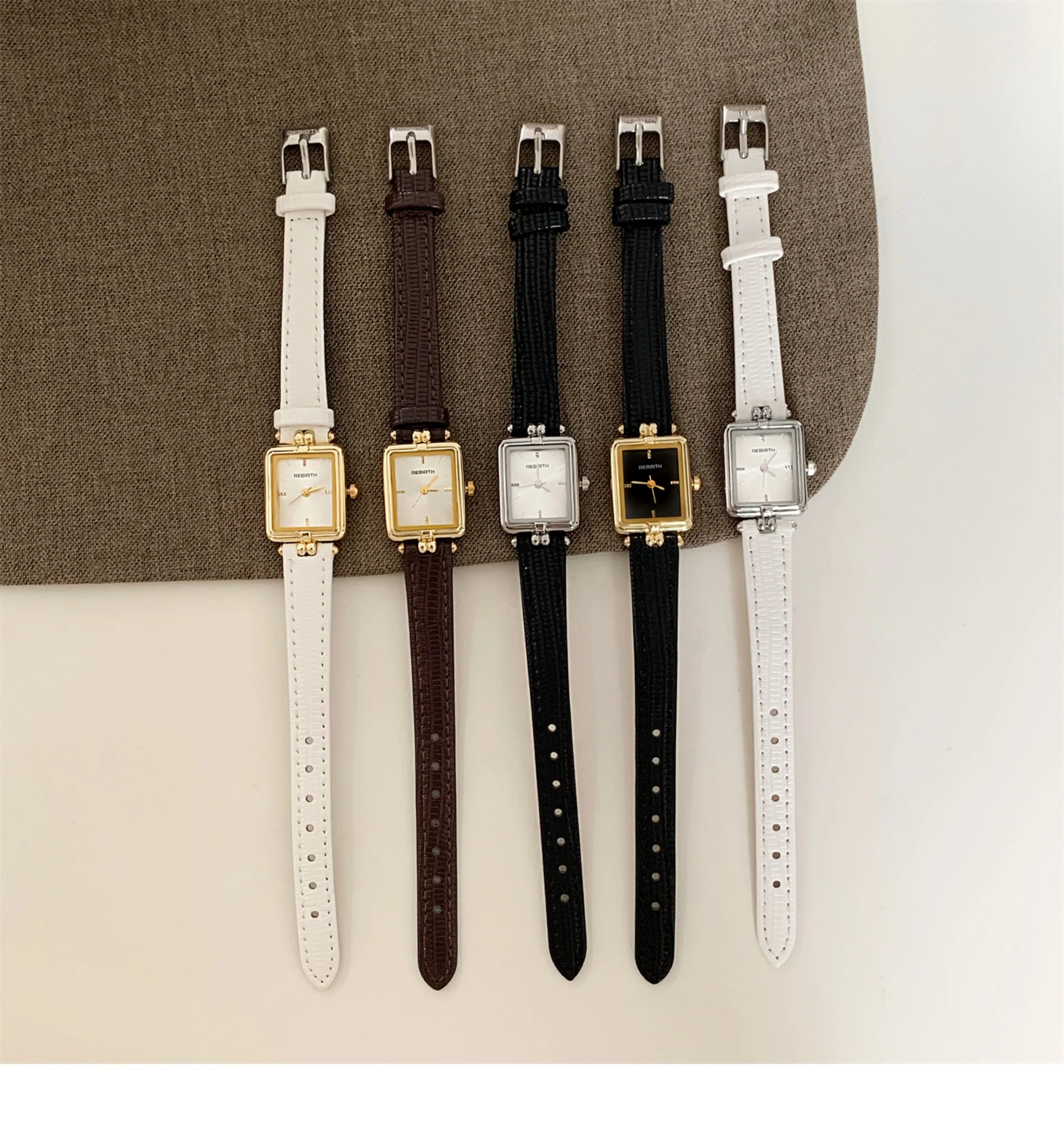 Retro black Korean version high-end watch women's niche simple design square strip belt women's watch
