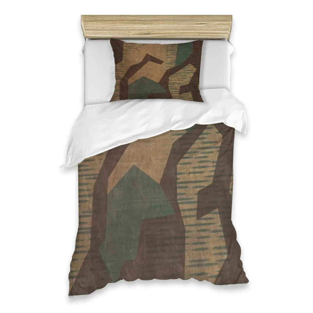 Splintertarn German ww2 camouflage Bed Sheets Set  Comforter Quilt Cover Duvets Single Bedding