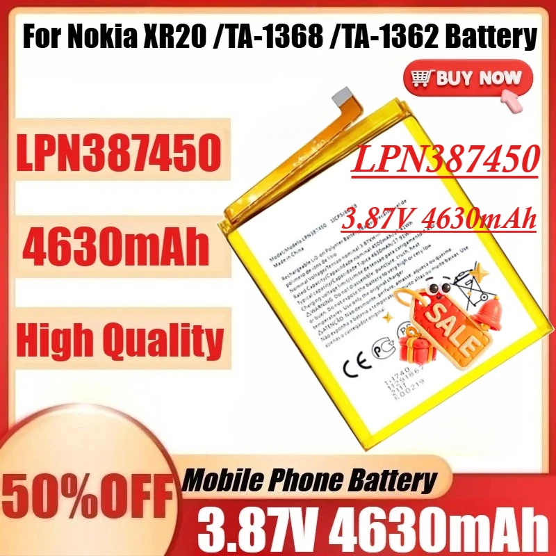 

Аккумулятор LPN387450 для Nokia XR20 /TA-1368 /TA-1362 + инструменты, новый, 3.87V 4630mAh