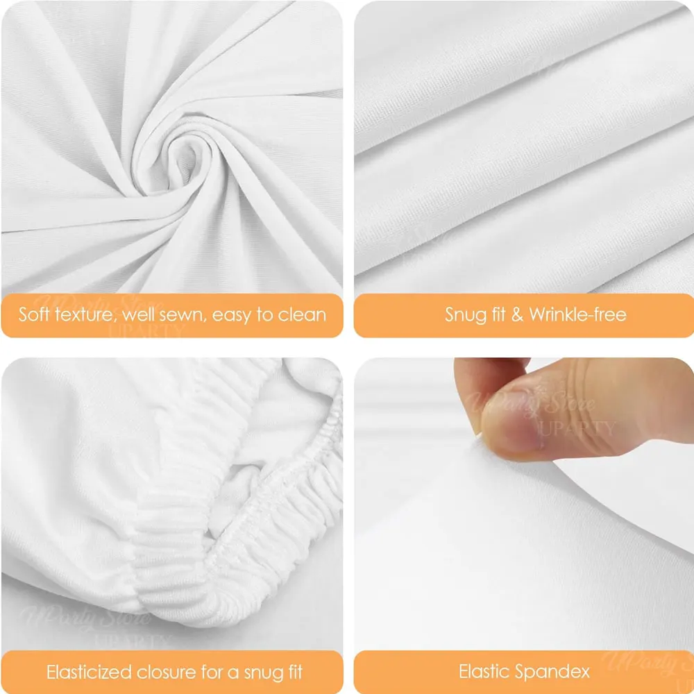 3pcs Cylinder Stand Cover 60/75/90cm Round Pillar White Spandex Cylinder Pedestal Stand Cover for Birthday Wedding Party Decor