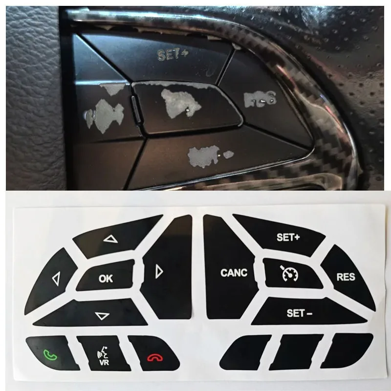 

1Set Car Steering Wheel Button Repair Decals Stickers For Dodge Charger 2016 - 2022 Automotive Interior Accessories