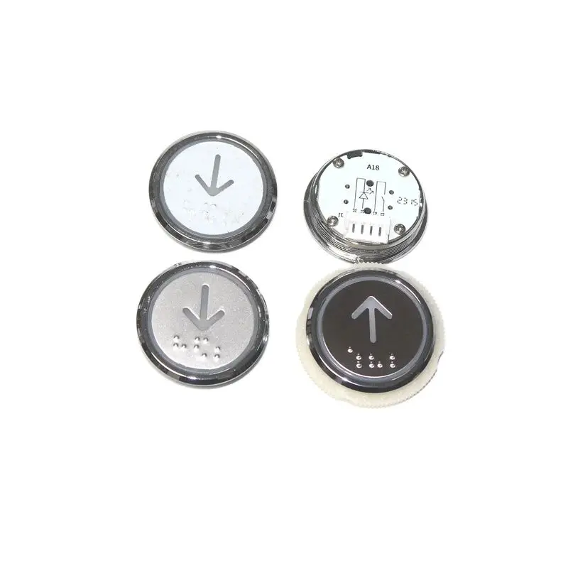 5pcs/lot Elevator A18 Outrippress Button With Blind Text Round Opening 34mm Lift Parts