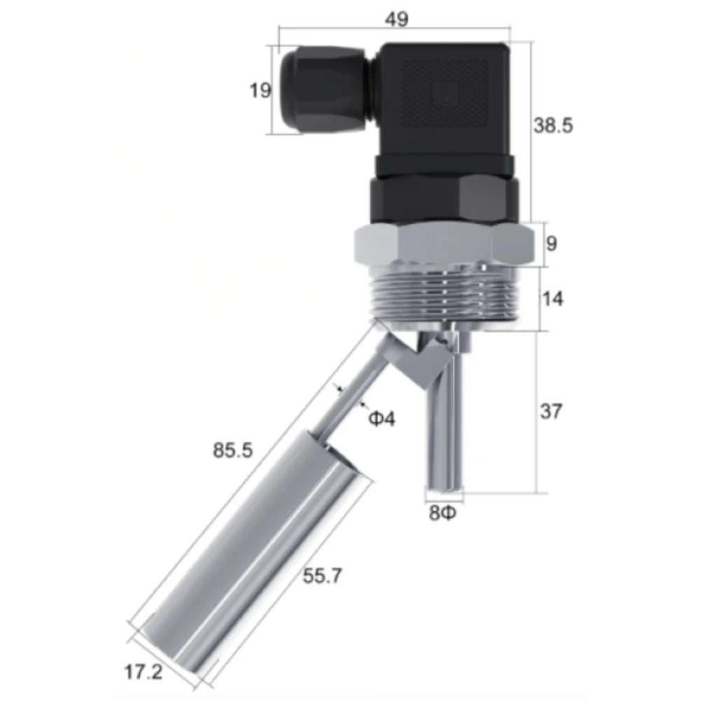 Water Level Sensor Duckbill Type Side Mounted Float Switch DN15 DN25 For Aquarium Agricultural Irrigation Industrial Process
