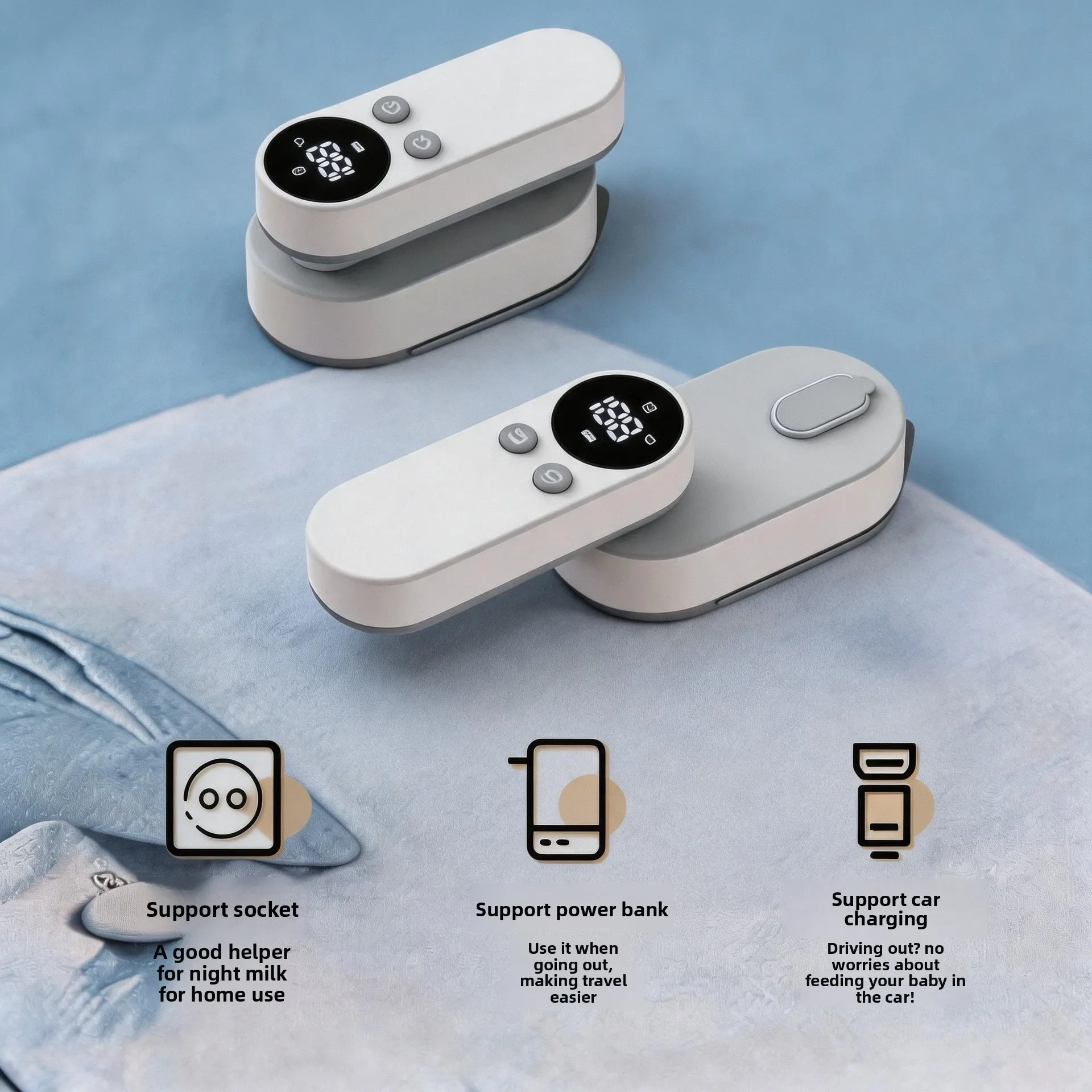 Mini Wireless Charging Iron Portable Small Travel Iron for Household Dormitory Clothes Wrinkle Removal