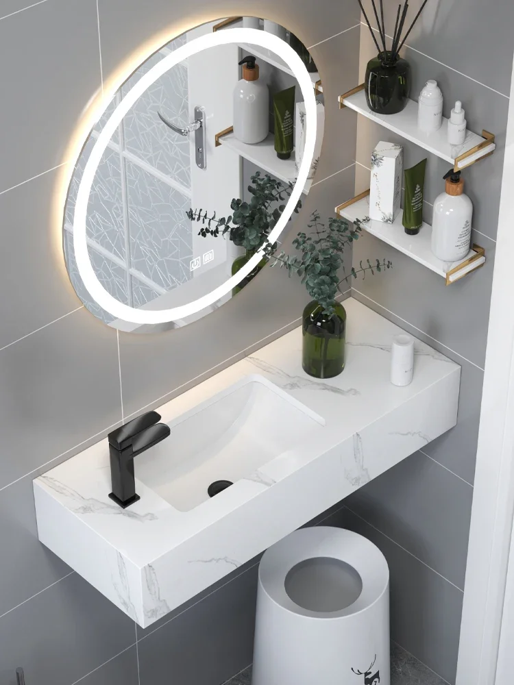 

Wall-mounted washbasin Small-sized mini washbasin integrated rock wall-mounted basin