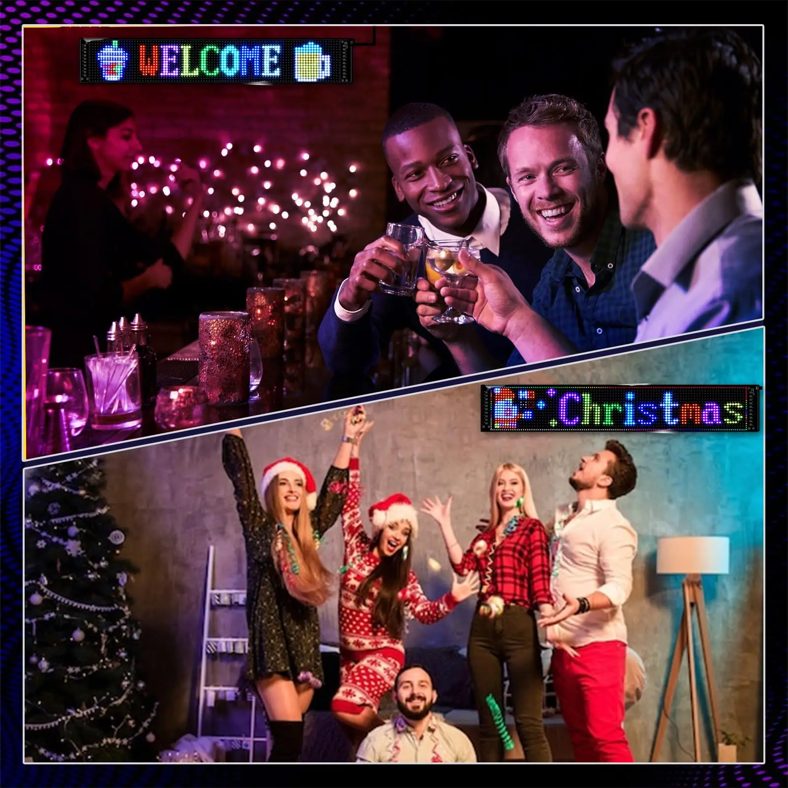 Luz de ojos de diablo, pantalla Flexible de ojo grande para parabrisas, pantalla LED programable para desplazamiento de coche, señal de luz Led para ventana de coche