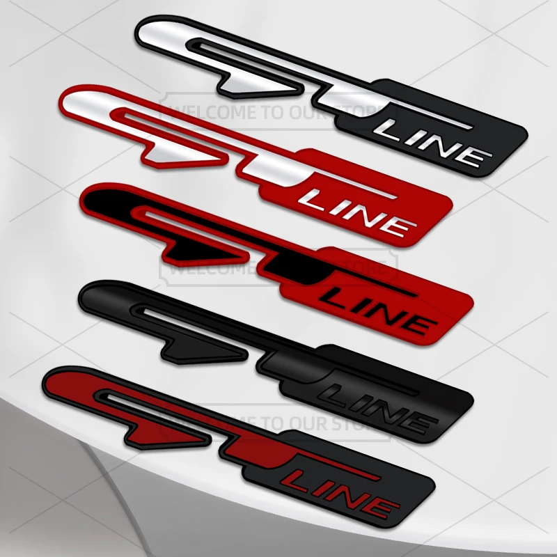 Car 3D Metal GT Line Body Emblem Grille Badge Decals Auto Tail Sticker For Kia Stonic Stinger ProCeed Seltos Sorento Picanto K5