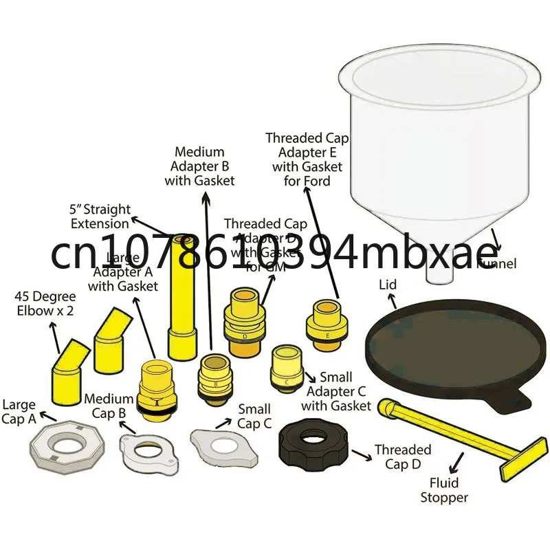 Auto Spill Proof Radiator Coolant Filling Funnel Kit Tool Kits SE1924