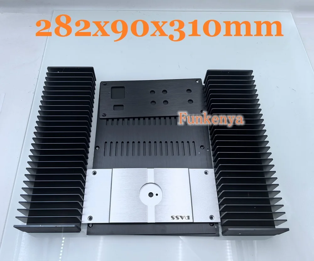 

282x90x310mm Anodized Aluminum Heatsink Power Amp Enclosure Preamp Amplifier DIY Cabinet Hi End Frame Heatsink Earphone Box