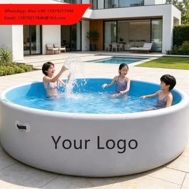 Inflatable Round PVC Pool 5mm Thick Kids Portable Swimming Pool Suitable Family Indoor Outdoor Backyard Summer