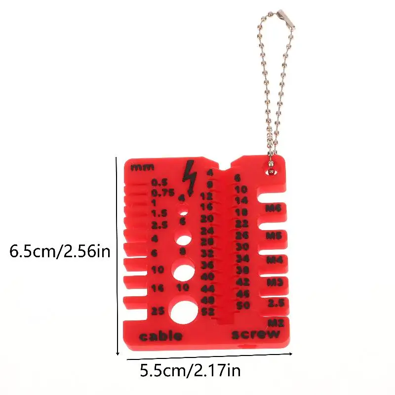 휴대용 너트 및 드릴 비트 나사 측정기 3D 프린팅 와이어 스크류 측정 도구 너트 볼트 나사용 드릴 비트 게이지 1개