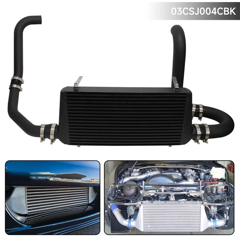 FMIC Turbo Intercooler Kit Fit For Toyota Supra JZA80 2JZGTE 2JZ Turbo 93-98 Black/Silver