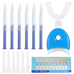 Home Use Dental Teeth Whitening Kits 44% Peroxide Bleaching System LED Cold Light + 6Pcs Tooth Whitening Gel Oral Hygiene Care