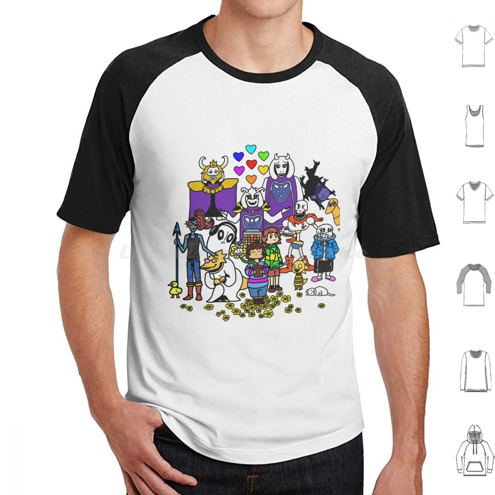 Undertale T Shirt 6Xl Cotton Cool Tee Undertale Undyne Napstablook Alphys Frisk Asriel Toriel Flowey Sans Papyrus Temmie Gaming