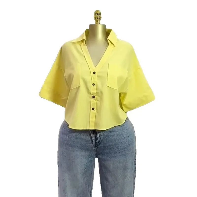 Faionable casual solto ort sve irt feminino respirável poliéster comprimento ort cor pura versátil solto ajuste irt