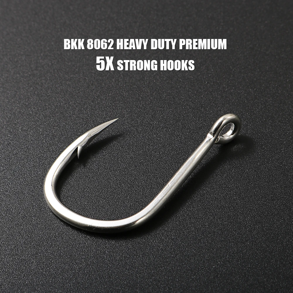 JIGGING PRO 8062-5X Hochkarbon-Stahl Einzel-Assist-Haken 1/0-7/0 mit Ring für Salzwasser-Jigging und Lebendköder zum Thunfischfang – Detail 4