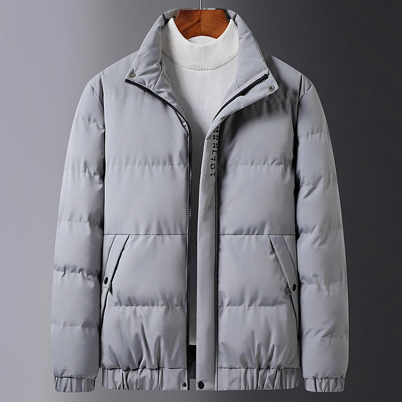 

Casacos De Inverno Masculino пуховое пальто однотонная удобная мужская одежда с воротником-стойкой ветрозащитные высококачественные популярные парки