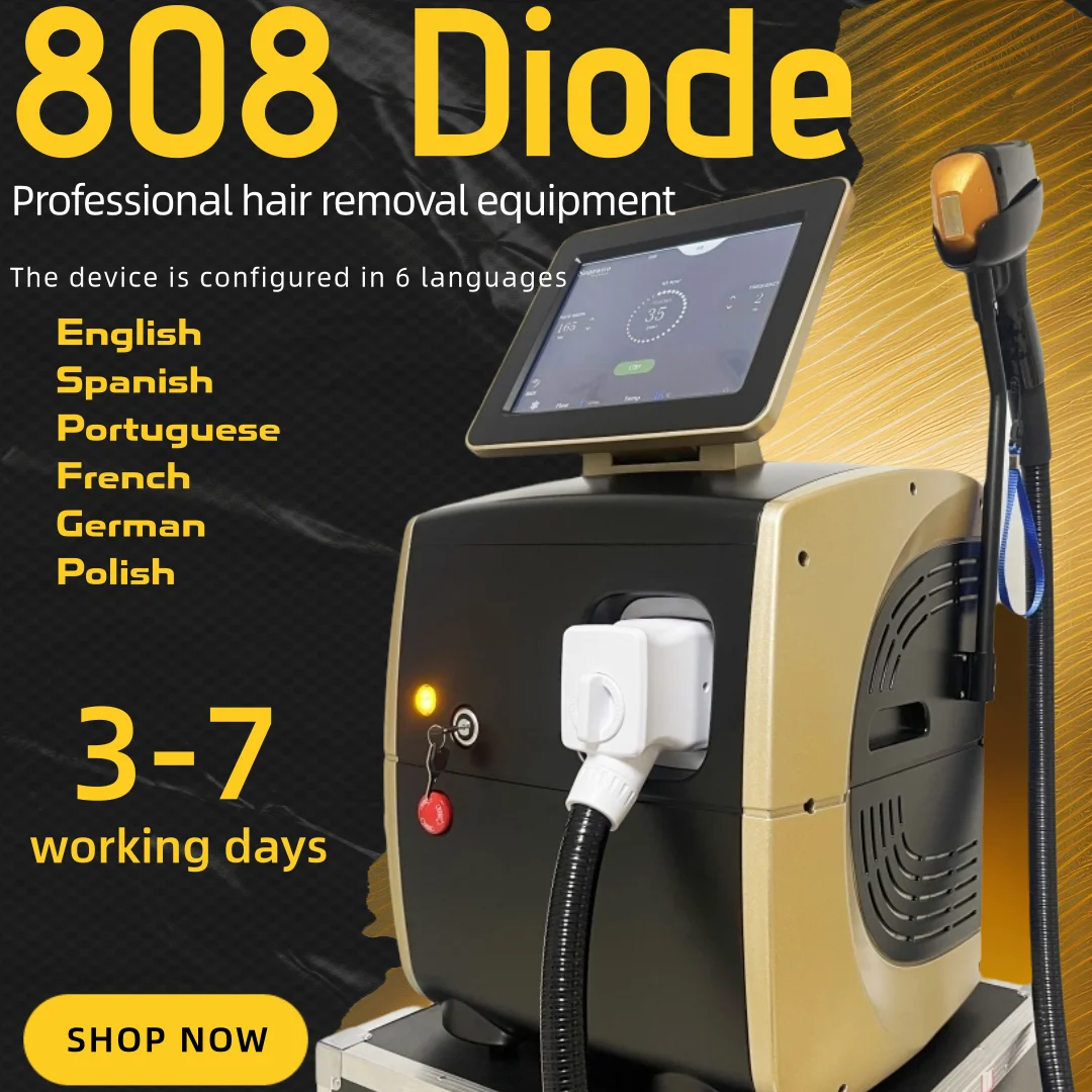 

4000 Вт 808 нм диодный лазерный аппарат для удаления волос для постоянной безболезненной депиляции подмышек и ухода за телом