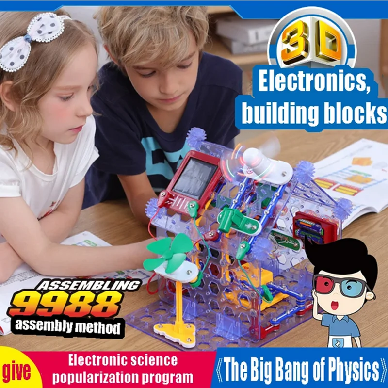 Educational Electronic Building Blocks for Kids - New Circuit Scientific Experiment Assembled Toys for Children's Exploration 8+