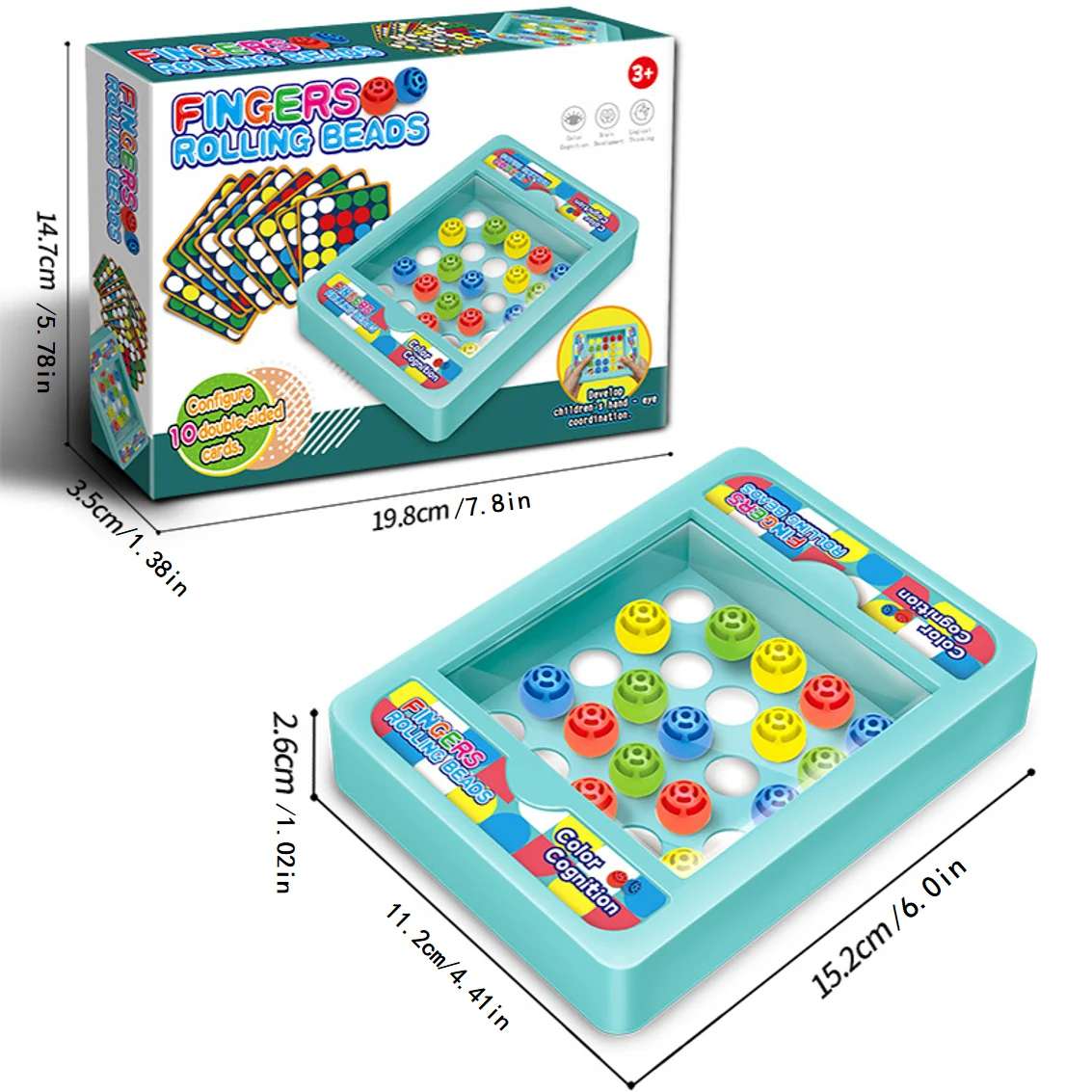 Finger Rolling Beads Board Game, Kids' Concentration Educational Toy, Develops Hand-Eye Coordination and Observation Skills