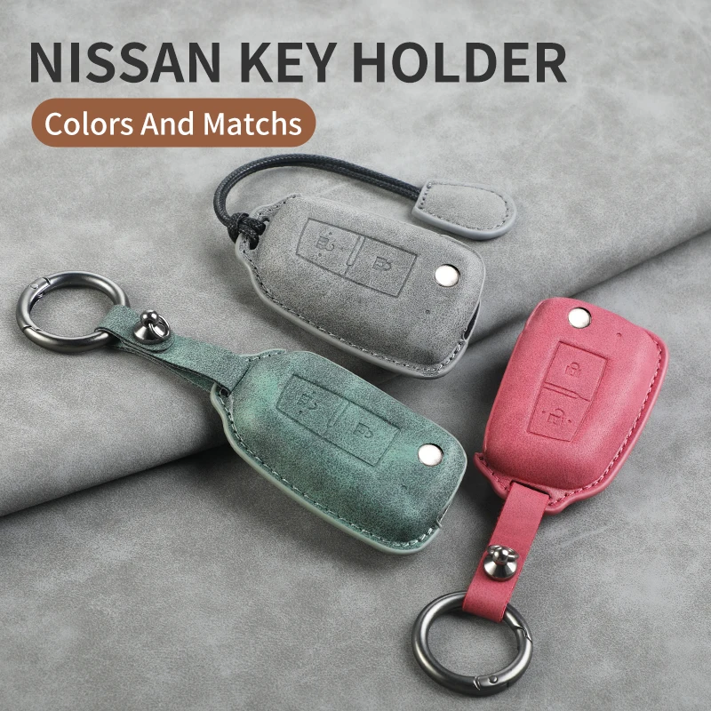 

Leather Car Key Cover Car Key Case 2/3 Button for Nissan Qashqai J11 X-trail Murano Maxima Tiida Altima Quest Juke Micra Pulsar