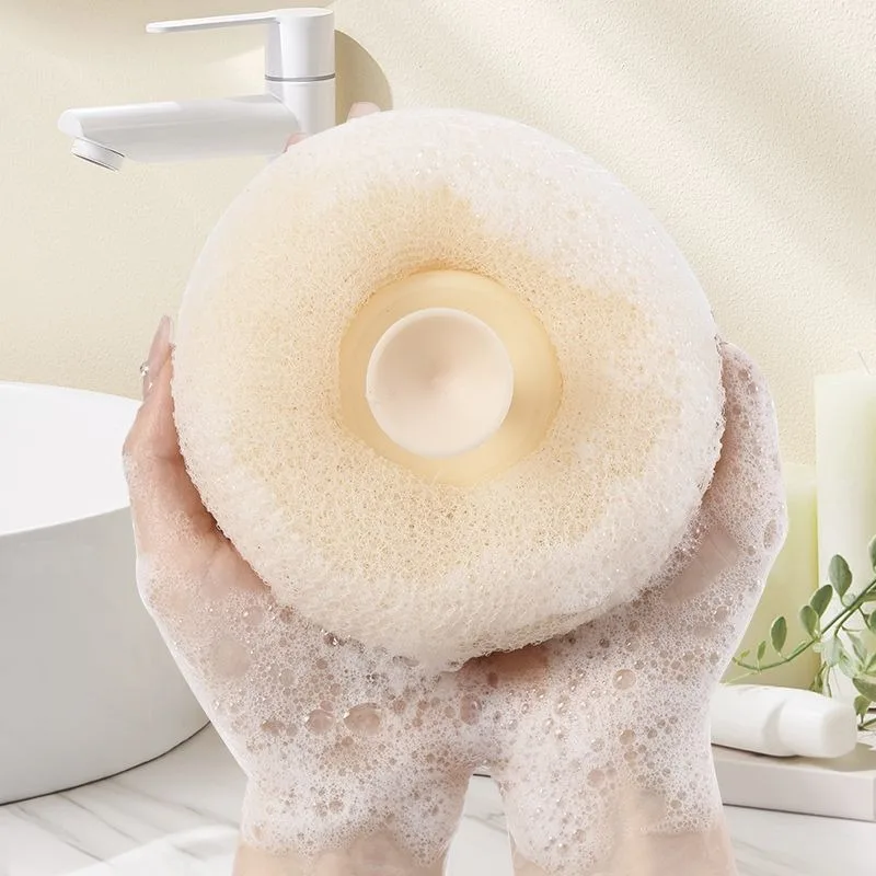 Bath Sponge Cleaning Brush Suction Cup Shower Ball Massage Bath Sponge Balls Super Soft Exfoliating Bath Sponge Cleaning