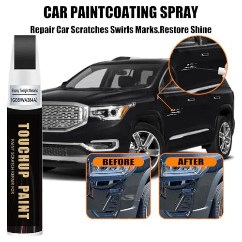 Car Touch Up Paint(Ebony Twilight Metallic(GB8/WA384A)) for GMC Car Paint Scratch Repair Kit, Quick & Easy Solution to Repair