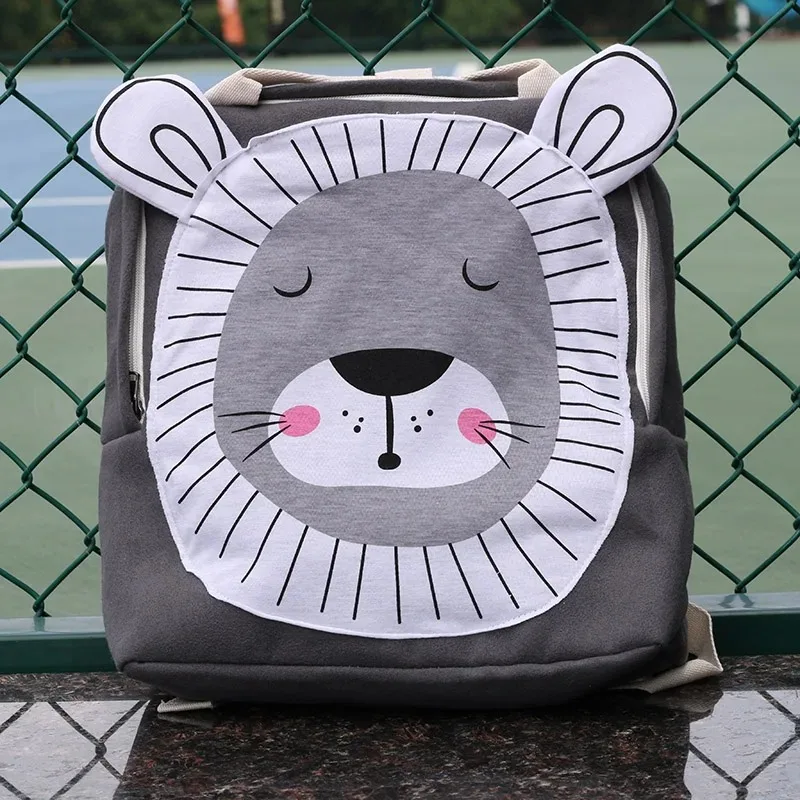 Children Backpack Toddler Kids School Bag Animals Design Girl Boys BackpackKindergarten Cartoon Rabbit Lion Pink Print Bag