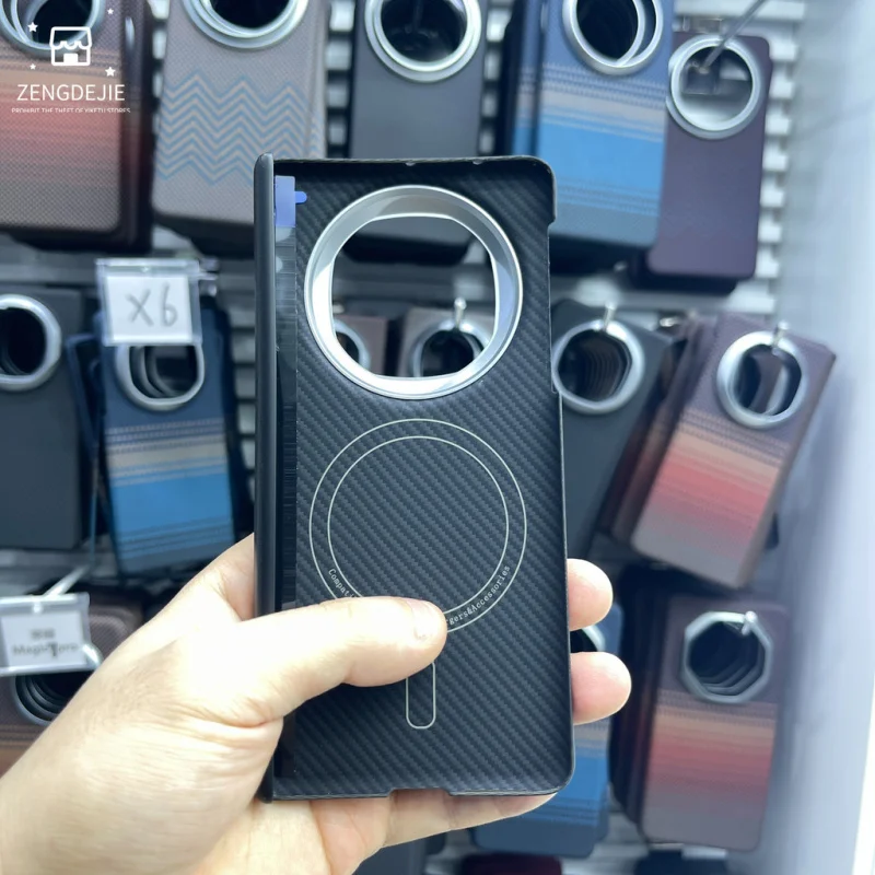 Para Huawei Mate X6 X5 carcasa magnética fibra de aramida cubierta trasera a prueba de golpes un juego