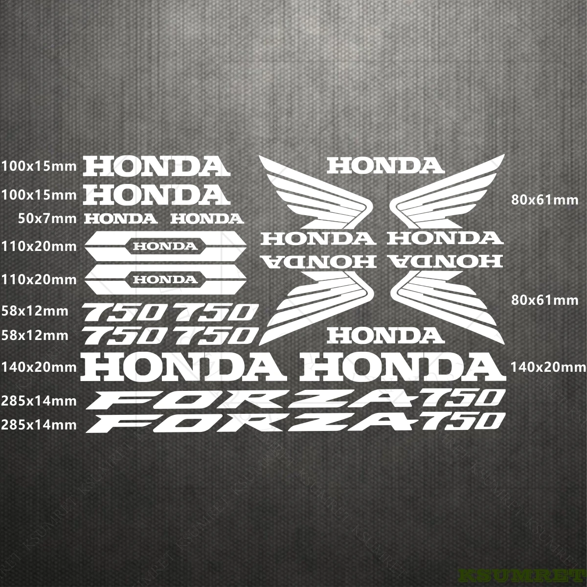 Honda Motorcycle Stickers FORZA 750 Logo Decal Waterproof